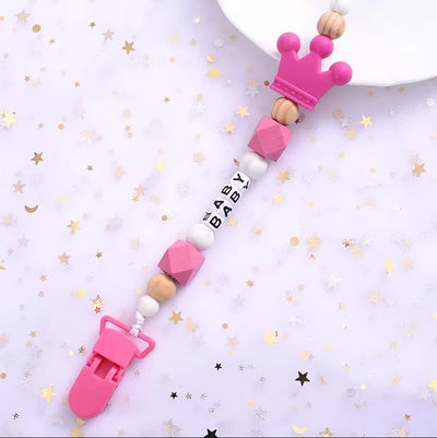 Personalisierte Schnullerketten aus Holz & Silikonperlen