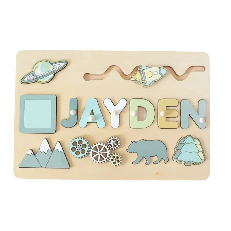 Mein Name & Ich – Personalisierte Montessori-Holzpuzzle