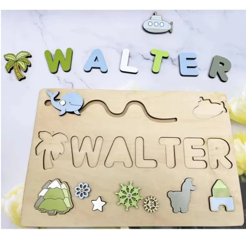 Mein Name & Ich – Personalisierte Montessori-Holzpuzzle