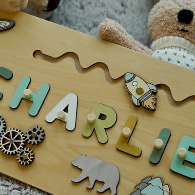 Mein Name & Ich – Personalisierte Montessori-Holzpuzzle